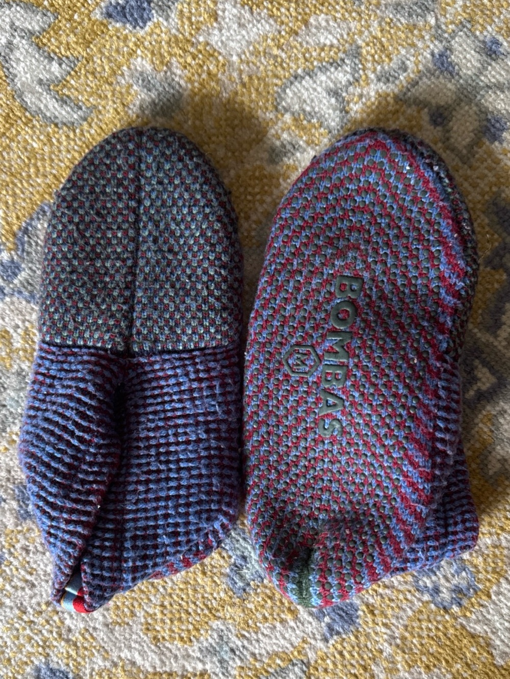 Bombas Knit Slip-On Slippers in Purple and Red
